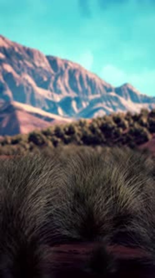 Blurry Mountain Range at Dusk