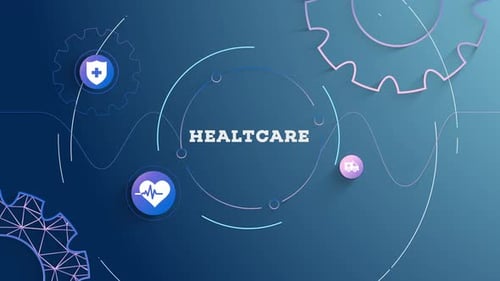 Infographic Healtcare Management Blue Background Looped