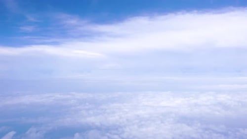 Bright and beautiful blue sky landscape background, higher fluffy movement clouds, amazing soft patt