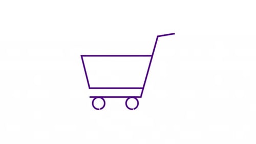 Minimalist Shopping Cart Icon Line Draw Animation