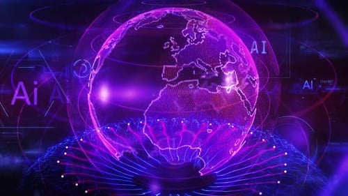 Futuristic Digital Earth with AI and Data Connections