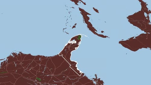 Animated Map Zoom to Florida Region Highlight