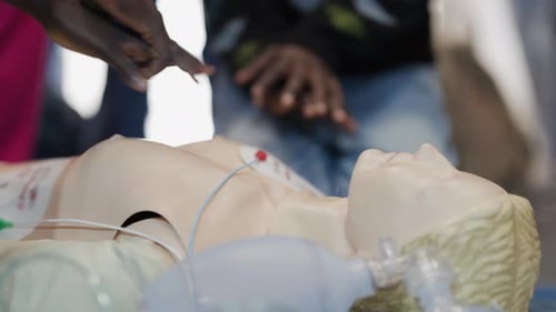 Practicing CPR on Medical Training Mannequin
