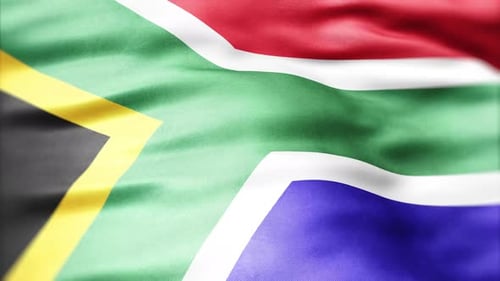Seamless Loop of Waving South African Flag