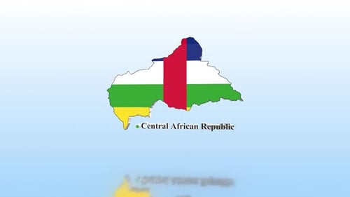 Animated 3D Map of Central African Republic with Flag Reveal