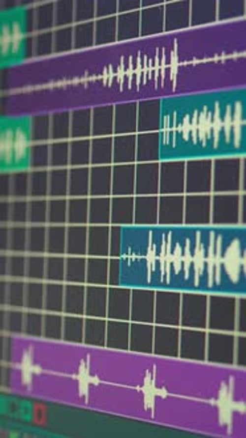 Vertical Video Empty Desk Equipped with Mixing Console and Music Recording Tools in Home Studio