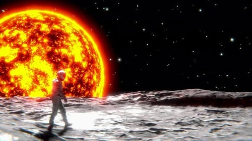 Happy Astronaut on the Moon Surface Loop Animation Satisfying Video