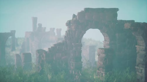 Weathered Castle Remains on Elevated Land