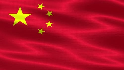 Realistic China Flag Waving Seamless Loop Animation