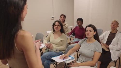 Women Listening and Participating in Classroom Discussion