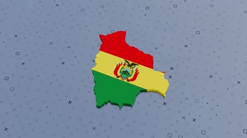 Bolivia 3D Map Animation with National Flag Colors
