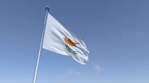 Kinomastischer 4K-Bewegungshintergrund mit wehender Zypernflagge