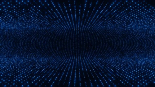 Blue Neon Blinking Partcles Background Animation in a Semless Loop