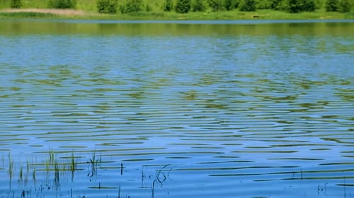 Lake Nature Behind the Mountain Selective Focus