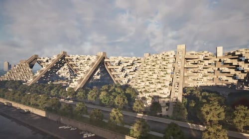 Ein einzigartiges architektonisches Design mit dreieckigen Formen