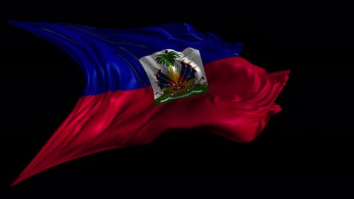 Haitian National Flag Waving Seamless Loop Animation