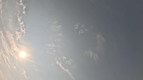 Timelapse of Fluffy Cumulus Clouds Moving in Blue Sky Abstract Aerial Nature Summer Sunset Sky