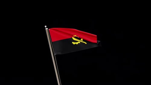 Realistic Angola National Flag Waving Animation