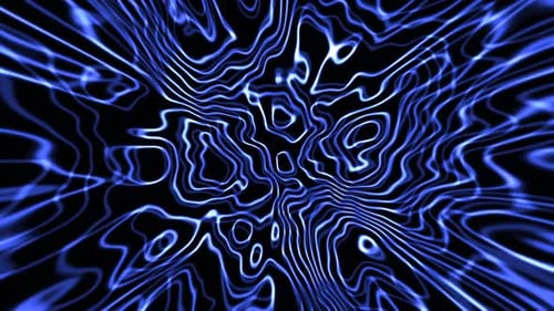 Abstract Blue Glowing Lines Flowing and Morphing Motion Background