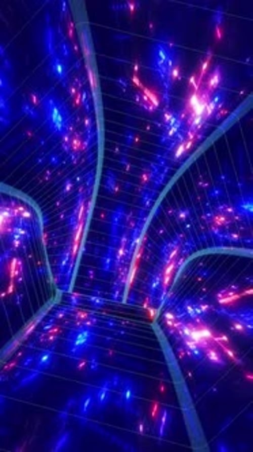 Vertical Video Futuristic Tunnel Captivating Computer Animation