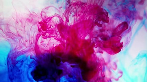 Swirling Pink, Purple, and Blue Abstract Ink Clouds
