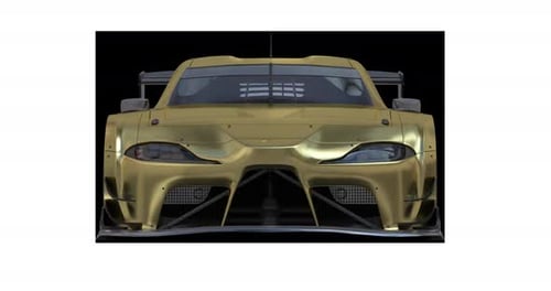 Gold Race Car Animation On Alpha Loop