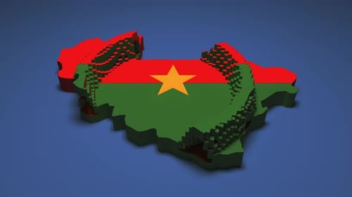 Geometric Map Animation Revealing Flag Country Outline