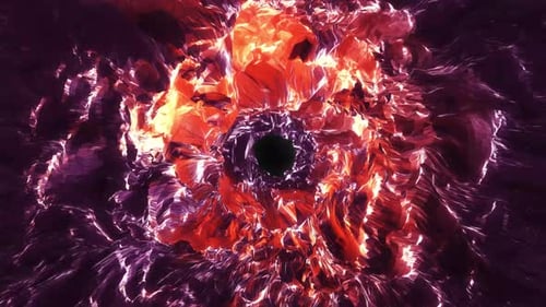 Dark Orange Magic Tunnel Glowing Light 4K Loop