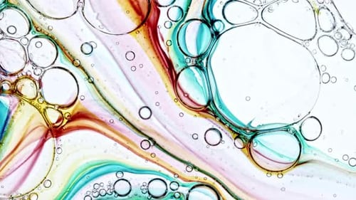 Abstract Macro Liquid Bubbles Swirl