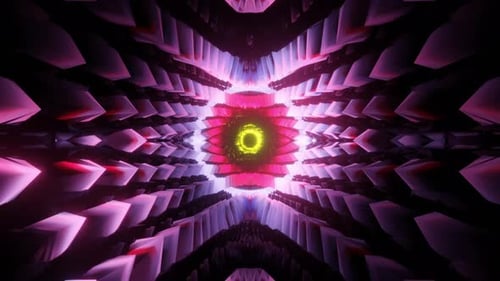 Neon Tunnel Abstract 3D Art