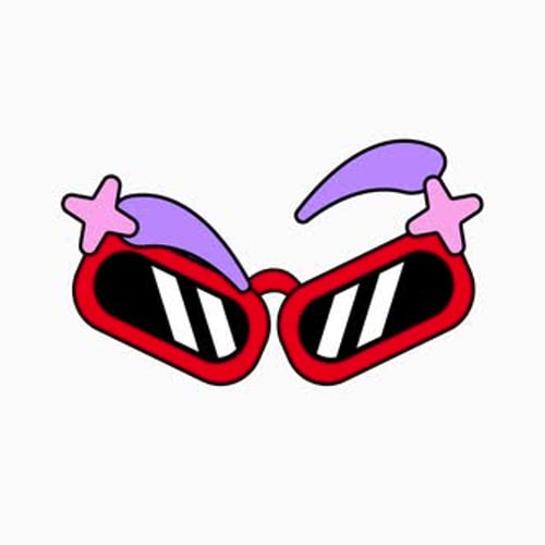 Wiggling Retro Cartoon Sunglasses with Eyebrows