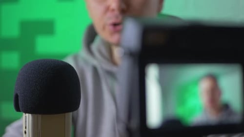 Unrecognizable Male Teacher Has Distance Lesson