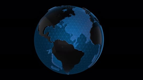 Abstract earth. 3D technology Loop ProRes 4444 A16 Alpha Channel