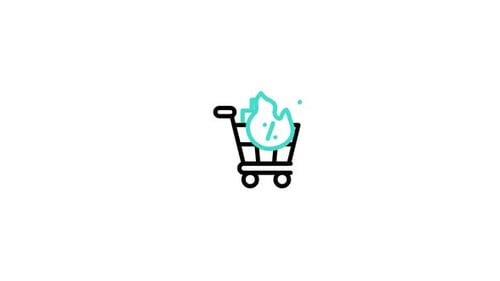 Animated Shopping Cart Icon with Sale Discount