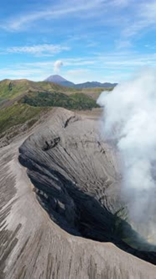 Aerial view of Mount Bromo Volcano, Indonesia.