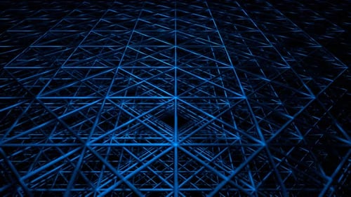 Circle Movement On Blue Blurred Grate Background Vj Loop In 4K