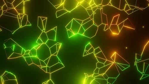 Green And Orange Abstract Glowing Patterns Background Vj Loop Animation In HD
