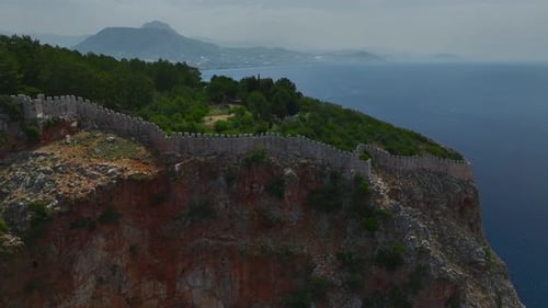 Aerial Video of Athletes Running Up Mountain Trail