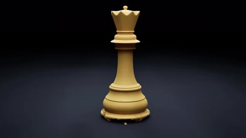 Golden Chess Queen Assembly Animation