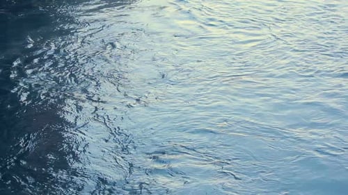Blue Water Surface Rippling Gently in Natural Light