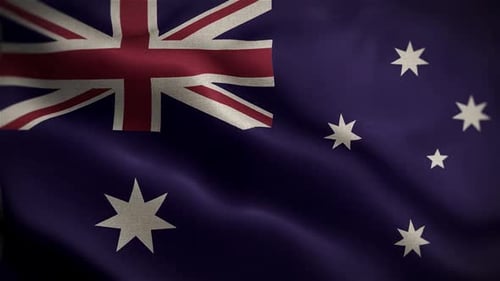 Realistic Waving Australian Flag Loop