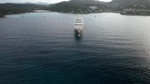 Luxury Yacht Anchored in Calm Blue Waters