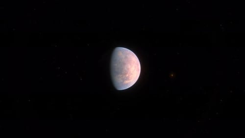 Animation Cinématographique d'une exoplanète dans un autre système solaire