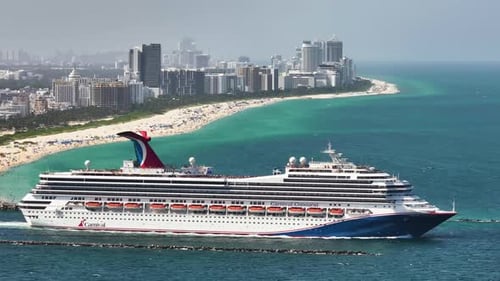 Luxury Carnival Conquest Cruise Liner Ship Departing From Miami Florida Travel to the USA Vacation