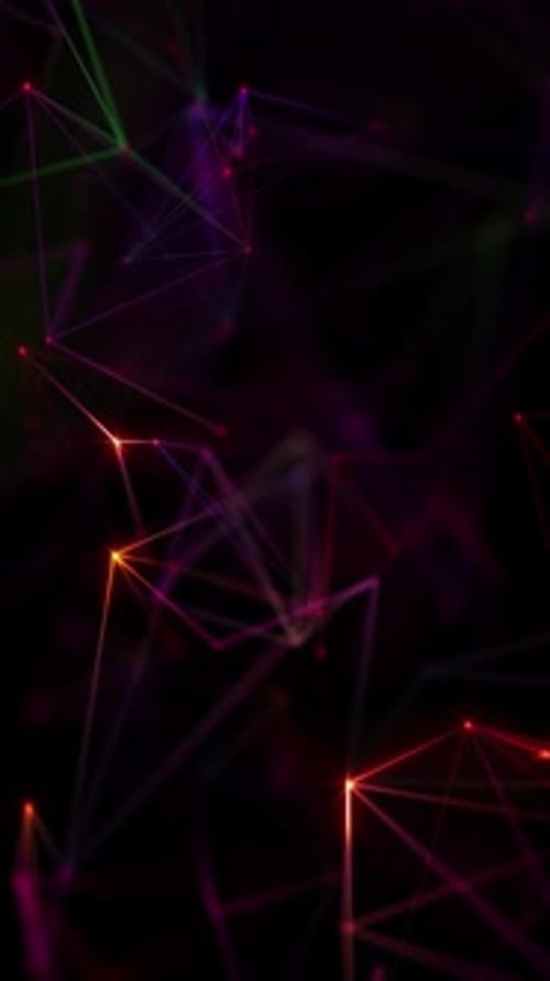 Vertical Video - Multicolored Plexus Data Connections Technology Background