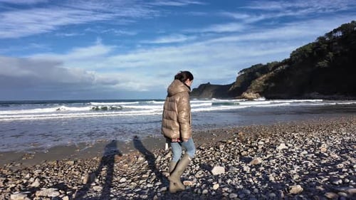 Woman Beach Walk