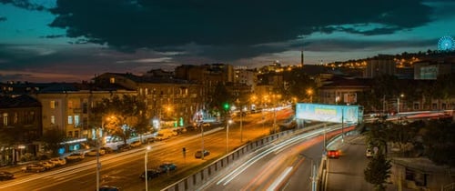 time lapse of traffic at Yerevan city