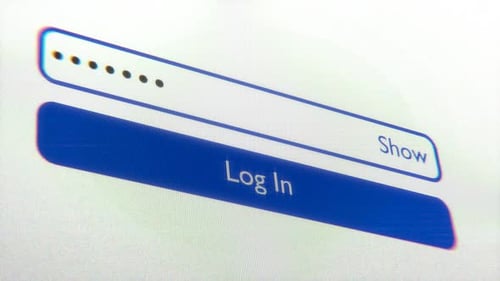 Entering password on computer. 8 digit parole.