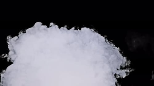 Smoke or Vapor Clouds with Alpha Channel Rise Up in Slow Motion