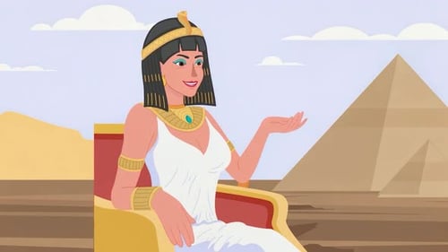 Pirámides de la antigua civilización egipcia de la reina Cleopatra - Animaciones de dibujos animados